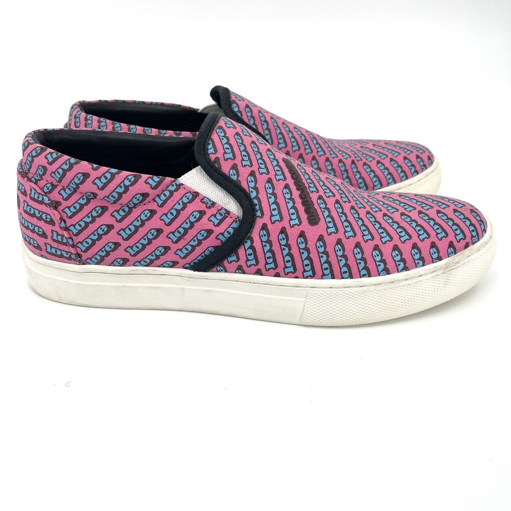 Marc Jacobs Womens Shoes Sz 36 Pink Love Printed Barbie Canvas Slip On Sneakers